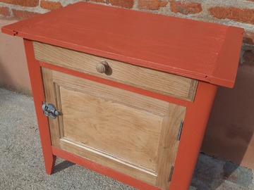 Vente avec paiement en ligne: Meuble d'appoint terracotta bois apparent 