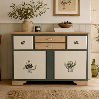 Vente avec paiement en ligne: Buffet Mado chêne années 50 cottage