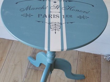 Vente avec paiement en ligne: Guéridon bois brasserie parisienne écoresponsable bleu fjord