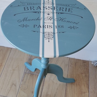 Vente avec paiement en ligne: Guéridon bois brasserie parisienne écoresponsable bleu fjord