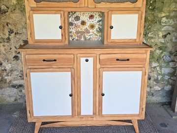 Vente avec paiement en ligne: Buffet Mado Vintage Relooké Bois Craie Vert
