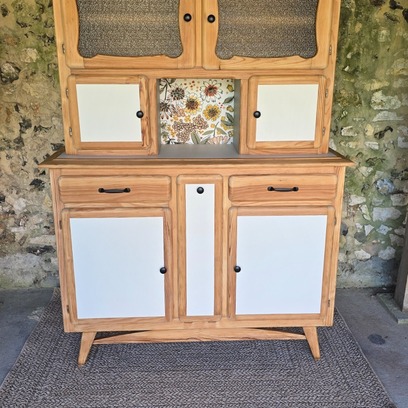 Vente avec paiement en ligne: Buffet Mado Vintage Relooké Bois Craie Vert