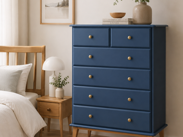 Vente avec paiement en ligne: Commode Scandinave Vintage Rénovée Bleu