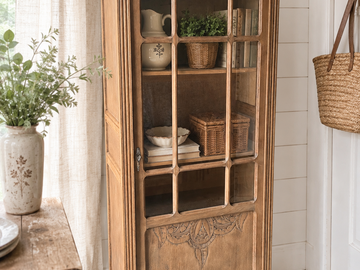 Vente avec paiement en ligne: Vitrine Parisienne Art Déco en Chêne Naturel