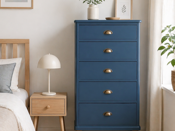 Vente avec paiement en ligne: Commode semainier scandinave 5 tiroirs pieds compas
