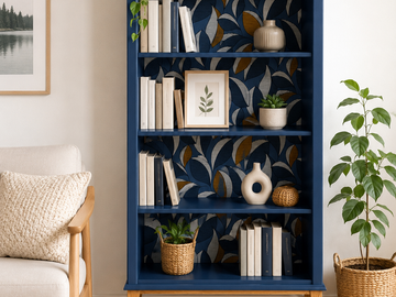 Vente avec paiement en ligne: Bibliothèque scandinave rénovée pieds compas étagères réglables