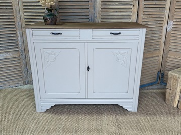 Vente avec paiement en ligne: Buffet ancien rénové Corde, plateau bois teinté