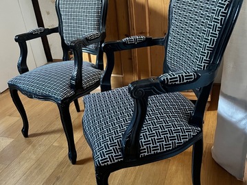 Vente avec paiement en ligne: Paire fauteuils Louis XV cabriolet restaurés Lelièvre