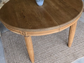 Vente avec paiement en ligne: Table Ovale Ancienne Noyer Foncé Extensible