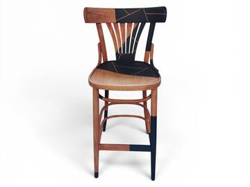 Vente avec paiement en ligne: Chaise Haute de Bar Vintage Noir 75cm