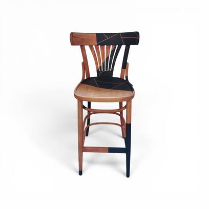 Vente avec paiement en ligne: Chaise Haute de Bar Vintage Noir 75cm