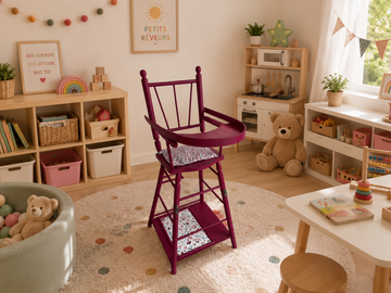 Vente avec paiement en ligne: Chaise haute poupée style Combelle 2 positions