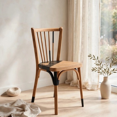 Vente avec paiement en ligne: Chaise bistrot Baumann n°12 vintage chêne doré