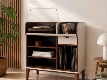 Vente avec paiement en ligne: Meuble Platine Vinyle Scandinave Vintage Pieds Compas
