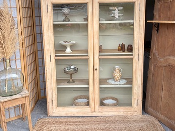 Vente avec paiement en ligne: Vitrine Ancienne Bois Massif Restaurée Bohème Chic