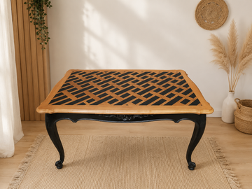 Vente avec paiement en ligne: Table à Manger Bois Damier Noir Extensible