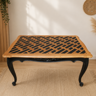 Vente avec paiement en ligne: Table à Manger Bois Damier Noir Extensible