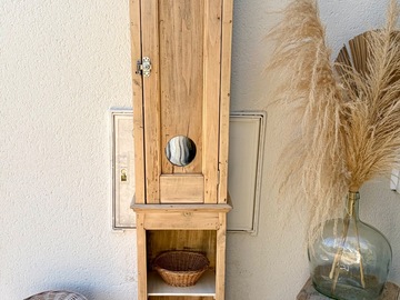 Vente avec paiement en ligne: Armoire Bohème Vintage Horloge Comtoise Upcyclée