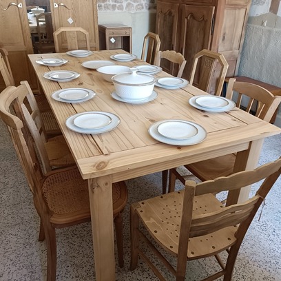 Vente avec paiement en ligne: Table à manger rectangulaire rénovée 8-10 personnes