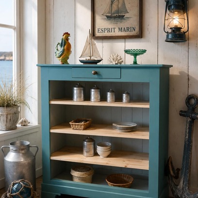 Vente avec paiement en ligne: buffet vert et bois