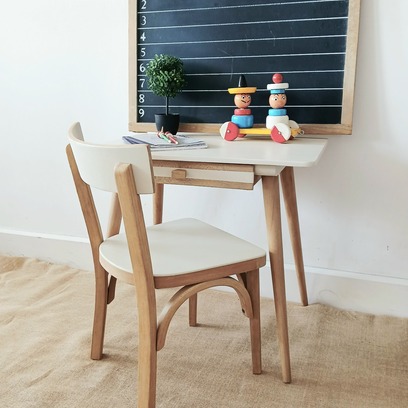 Vente avec paiement en ligne: Bureau Chaise Enfant Baumann Vintage Pieds Compas