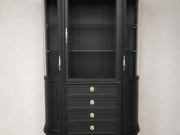 Vente avec paiement en ligne: Vitrine vintage rénovée noire laiton