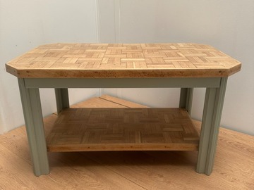 Vente avec paiement en ligne: Table Basse Vintage Upcyclée Bois Massif Étagère