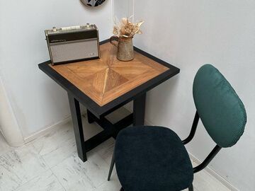 Vente avec paiement en ligne: Table d’appoint ancienne Epi rénovée upcyclée artisanale