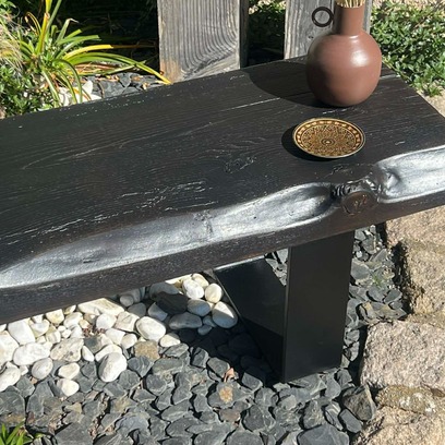 Vente avec paiement en ligne: Banc Bois Brûlé Shou Sugi Ban Artisanal