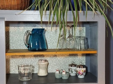 Vente avec paiement en ligne: Buffet Mado Vintage 1950 Restauré Bleu-Gris Crème
