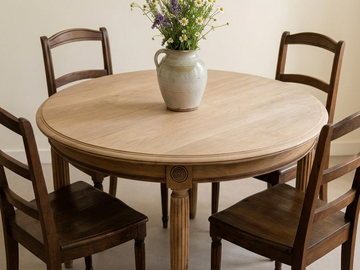 Vente avec paiement en ligne: Table noyer massif extensible style Louis XVI