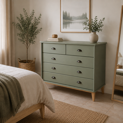 Vente avec paiement en ligne: Commode Rød Sødgren Scandinave Verte Pieds Compas
