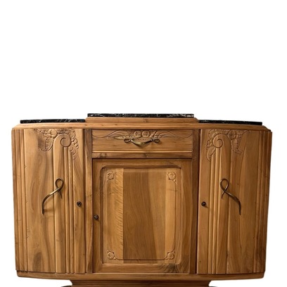 Vente avec paiement en ligne: Grand buffet Art Déco bois massif marbre