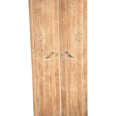 Vente avec paiement en ligne: Duo portes d'armoire Art Déco chêne massif