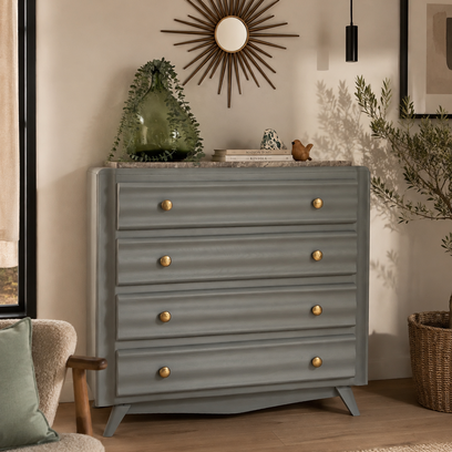 Vente avec paiement en ligne: Commode Art Déco 4 Tiroirs Plateau Marbre