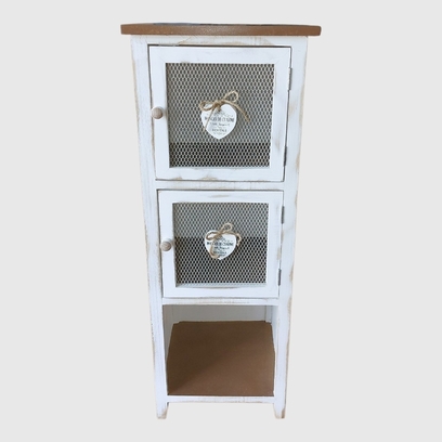 Vente avec paiement en ligne: Meuble rangement shabby chic 2 portes niche