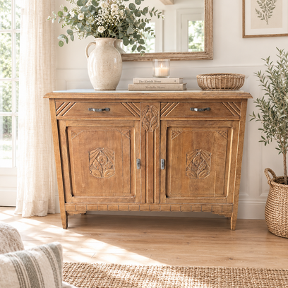 Vente avec paiement en ligne: Buffet Parisien Art Déco bois naturel sculpté