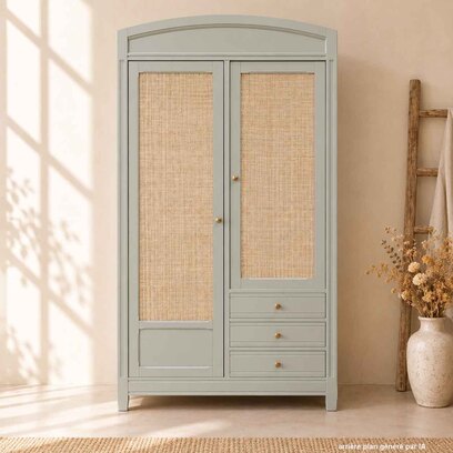Vente avec paiement en ligne: Armoire parisienne d'hôtel rénovée French Gray