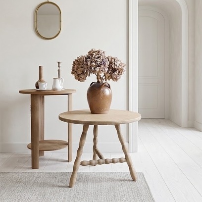 Vente avec paiement en ligne: Table d'appoint ronde rénovée finition mate
