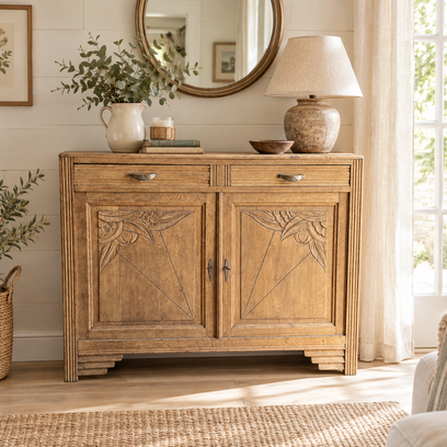 Vente avec paiement en ligne: Buffet Parisien Art Déco Bois Sculpté