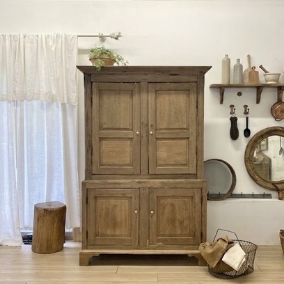 Vente avec paiement en ligne: Buffet Louis-Philippe Double Corps Chêne Massif Ancien