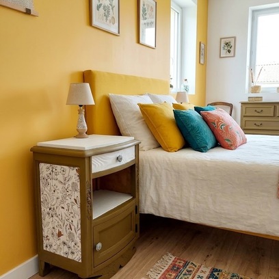 Vente avec paiement en ligne: Chevet Art Déco Rénové Marbre Blanc Bronze