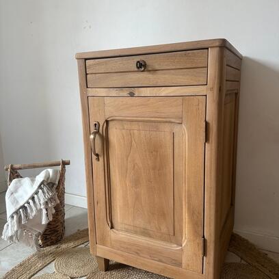 Vente avec paiement en ligne: Confiturier Art Déco vintage bois brut restauré