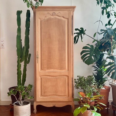 Vente avec paiement en ligne: Armoire Bonnetière Ancienne Chêne Clair Rangement Modulable