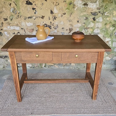 Vente avec paiement en ligne: Table de ferme bois massif, 2 tiroirs