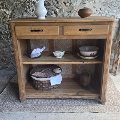 Vente avec paiement en ligne: Buffet bois massif vintage patiné restauré