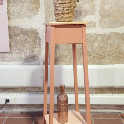 Vente avec paiement en ligne: Sellette porte-plante bois terracotta deux niveaux