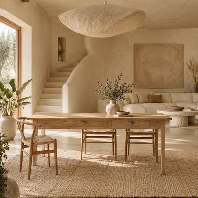 Vente avec paiement en ligne: Table à manger vintage orme massif 210cm