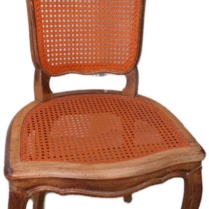 Vente avec paiement en ligne: Chaise à cannage orange style Louis XV