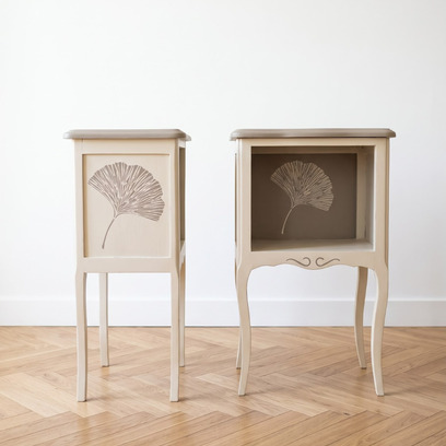 Vente avec paiement en ligne: Paire de tables de chevet bicolores Ginko